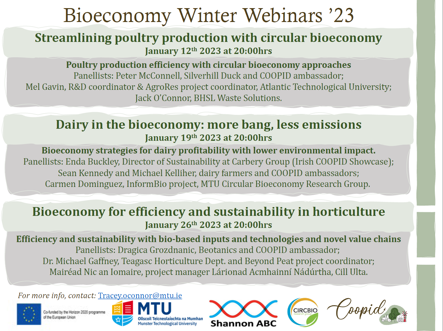 Bioeconomy Winter Webinar January Schedule